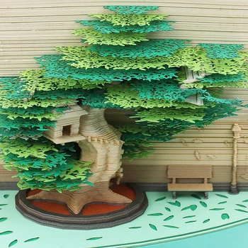 Naujas Atvykimo Trehouse 3D Ne Popieriaus Bloknotas Naujoviškas Namų Dekoracijas Meno Popieriaus Amatai 3D Treehous Modelis skaitykla