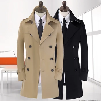 Naujas atvykimo Žiemos paltai, vyriški ilgio dizainas, plonas paltas atsitiktinis šilumos tranšėjos viršutinių drabužių siuvimas super didelis, plius dydis S -9XL 10XL