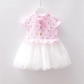 Naujas Baby Girl Drabužiai Suknelė Atsitiktinis Dot Pleistras Korėjos Vasaros Puikus Medvilnės Mielas Gana Drabužių Vaikams, Vaikams, Kūdikių Mergina Suknelės