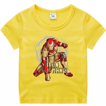 Naujas Baby Vasaros T-shirt Mados Stebuklas Lron Vyras Spausdinimo Vaikų Marškinėliai Atsitiktinis Apvalios Kaklo trumparankoviai Marškinėliai
