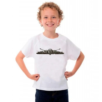 Naujas Berniukų ir Mergaičių Spausdinti Armijos Tankas Pasaulyje trumpomis Rankovėmis T-Shirt Mados Viršūnės Apvalios Kaklo Medvilnės Komforto Universal Marškinėliai Vaikams
