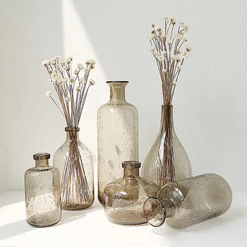 NAUJAS Burbulas stiklo vaza Šiaurės apdaila namo gėlių vazos terariumai, stiklo tara, vestuvių Butelis jarrones decorativos moderno
