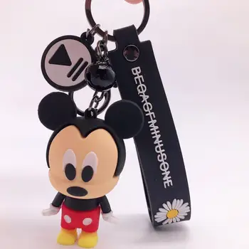 Naujas Disney Mielas Animacinių Filmų Dygsnio Lokys Mickey Mouse Keychains Baby Berniukas Ir Mergaitė Paketų Prižiūrėtojų Raktinę Moterų Puikus Krepšys Key Chain Monstras Priedai