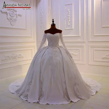 Naujas dizaineris vestuvių suknelė ravėjimas dress satino su nėriniais visą duobute liemenė