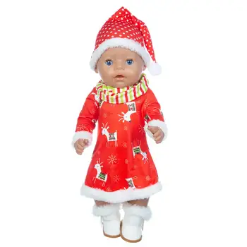 Naujas Kalėdų 1Suit Lėlės Drabužiai Tinka gimęs kūdikis 43cm Lėlės Drabužiai Lėlės Priedai 17inch baby Doll