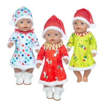 Naujas Kalėdų 1Suit Lėlės Drabužiai Tinka gimęs kūdikis 43cm Lėlės Drabužiai Lėlės Priedai 17inch baby Doll