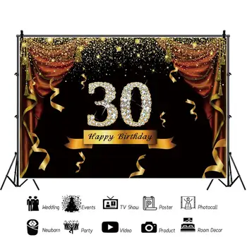 Naujas Laimingas 18 25 30 40 50 prisijungė 55-oji Gimtadienio Aukso Taškų Reklama Šalių Plakato Foto Tapetai Photocall Fotografijos Backdrops