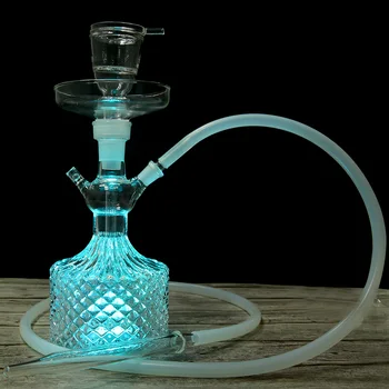 Naujas Led Meninio Stiklo Shisha Kaljanas Specialios Konstrukcijos Rūkymas Chicha Al Fakher Narguile Galvos Tabako Dubenį Silikoninės Žarnos Rinkinys