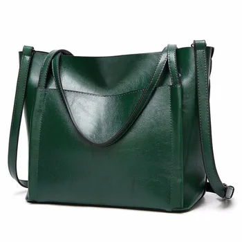 Naujas Mados Naftos vaškas oda moterų krepšys, rankinė, minkštos odos moteriškos messenger maišeliai juoda žalia atsitiktinis nešti moterų crossbody krepšys
