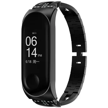 Naujas Mi Juosta 4 Pakeitimas luxury smart watch band Riešo Dirželis, Nerūdijančio Plieno Apyrankė Rankogaliai MiBand 3 /4 juostos +Metalas Atveju