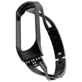 Naujas Mi Juosta 4 Pakeitimas luxury smart watch band Riešo Dirželis, Nerūdijančio Plieno Apyrankė Rankogaliai MiBand 3 /4 juostos +Metalas Atveju