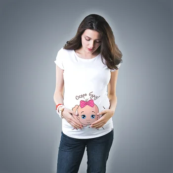 Naujas Mielas Nėščia Motinystės Drabužiai Atsitiktinis Nėštumas T Marškinėliai Kūdikių Spausdinti Juokinga Nėščioms Moterims Vasaros Tees Nėščia Viršūnės