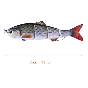 Naujas Modeliavimo Žvejybos Masalas 15cm 3D Akis 4-Segmento Tikroviška Žvejybos Sunku Suvilioti Crankbait Su 2 Kabliukais Žvejybos Masalų Pesca Cebo