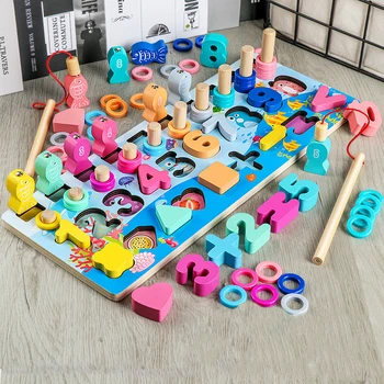 NAUJAS Montessori Ugdymo Mediniai Ankstyvojo Lavinimo Žaislai Vaikams Užimtas Valdybos Matematikos Žvejybos Vaikų Mediniai Ikimokyklinio Žaislas Skaičiavimo