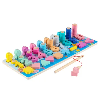 NAUJAS Montessori Ugdymo Mediniai Ankstyvojo Lavinimo Žaislai Vaikams Užimtas Valdybos Matematikos Žvejybos Vaikų Mediniai Ikimokyklinio Žaislas Skaičiavimo