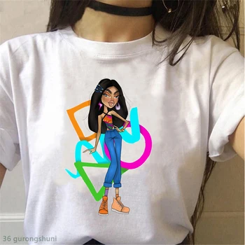 Naujas moterys t-shirt animacinių filmų jade y2k bratz print t shirt femme vasaros Harajuku camiseta mujer marškinėlius aukštos kokybės tumblr drabužiai