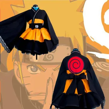 Naujas Naruto Cosplay Kostiumų Uzumaki Naruto Lolita Drabužiai Tiktų Uchiha Sasuke Kimono Akatsuki Lolita Suknelė Moterims Užsakymą