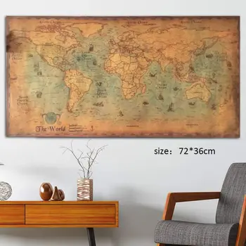 Naujas naujas Jūrmylių Vandenyno Jūros pasaulio žemėlapyje Retro senų Popierių Meno Tapybos Namų Dekoro Lipduko Kambarį Plakatas Kavinė Antikvariniai plakatas
