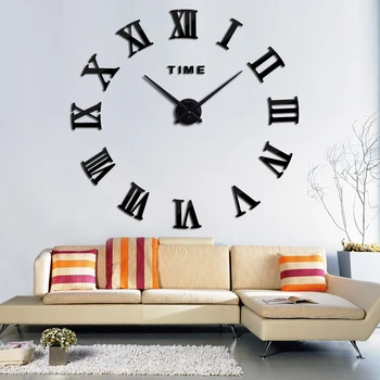 Naujas nekilnojamojo Europos namų dekoro sieninis laikrodis akrilo veidrodis lipdukai kvarco kambarį sienų lipdukai šiuolaikinės laikrodžiai žiūrėti Adata
