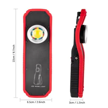 Naujas Nešiojamas Žibintuvėlis Fakelas USB Įkraunamas LED Darbo Šviesos Magnetinis COB Žibintų Kabinti Lauko Kempingas Kablys Šviesos Lempos Galia