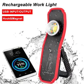 Naujas Nešiojamas Žibintuvėlis Fakelas USB Įkraunamas LED Darbo Šviesos Magnetinis COB Žibintų Kabinti Lauko Kempingas Kablys Šviesos Lempos Galia