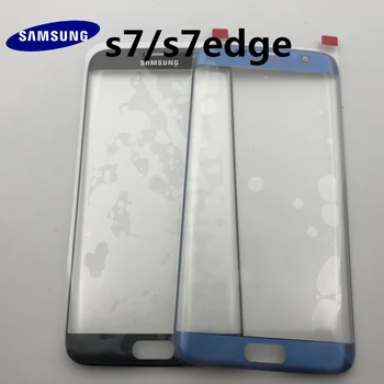 Naujas Originalus Samsung Galaxy S7 G930 s7 krašto g935 Galinio Stiklo Dangtis Galinis Baterijos Dangtelis Durys+Priekinis stiklas objektyvas+klijai+įrankiai