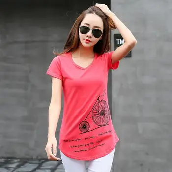 Naujas Prekės ženklas 2017 M. Vasaros Mados Spausdinti Harajuku T-shirt Plius Dydžio Raudonos spalvos Moteriški marškinėliai Paketo Klubo Medvilnės trumparankoviai marškinėliai