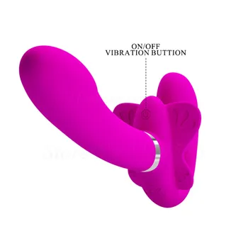 Naujas PrettyLove Stebėjimo Strap-On Dildo Vibratorius Moterims Dvigubai Skverbtis G-Spot Vibracija, Strapon Vibratorius Lesbiečių Sekso Žaislai