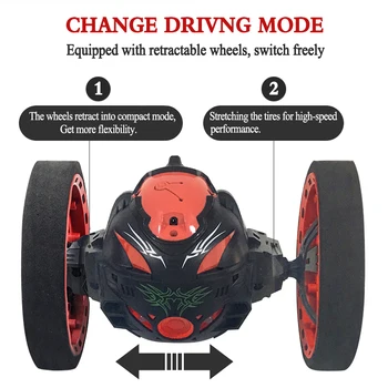 Naujas RC Automobilis Bounce Automobilį Nuotolinio Valdymo Žaislai, Šokinėti, Bounce Mini Automobilių Žaislas Sukimosi LED Nakties Šviesos Radijo bangomis valdomų Robotų Automobilių dovana