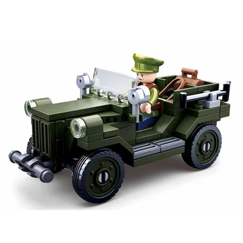 NAUJAS SLUBAN Berniukas Montavimas Pasaulinio Karo GAZ-67 Jeep Blokai Modelis Nustato Plytų Klasikinis Vaikų Žaislai Vaikams Dovanų