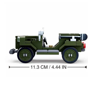 NAUJAS SLUBAN Berniukas Montavimas Pasaulinio Karo GAZ-67 Jeep Blokai Modelis Nustato Plytų Klasikinis Vaikų Žaislai Vaikams Dovanų