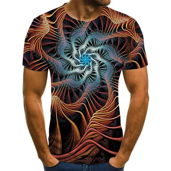 Naujas trimatis grafikos marškinėliai vyriški laisvalaikio viršūnes įdomus 3D vyriški T-shirt 2020summer O-kaklo marškinėliai plius dydis streetwear