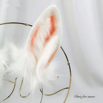 Naujas White Rabbit Triušiuko Ausys Hairhoop Kartus Apdangalai, Lankelis Rankų Darbo Anime Žaidimas Helovinas Kostiumų Priedai