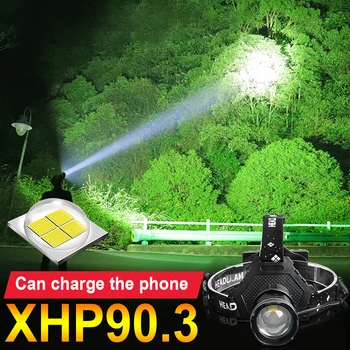 NAUJAS XHP90.3 LED Šviesų Žibinto High Power LED 18650 Žibintas Įkraunamas USB Zoom Žibintas XHP50.2 XHP90.2 Žvejybos Žibintų