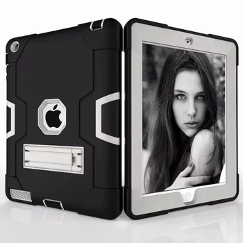 Naujas Šarvai Case For iPad 2 3 4 Funda Vaikai Saugiai Sunkiųjų Silikono Hard Cover For Apple ipad 4 3 2 9.7 colių Tablet Atveju A1458