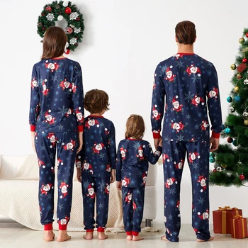 Naujas Šeimos Atitikimo Kalėdų Pižama Rinkiniai Kalėdos Suaugusiųjų Tėvas, Motina, Duktė Santa Claus Spausdinti Sleepwear Naktiniai Drabužiai Drabužiai Kostiumas