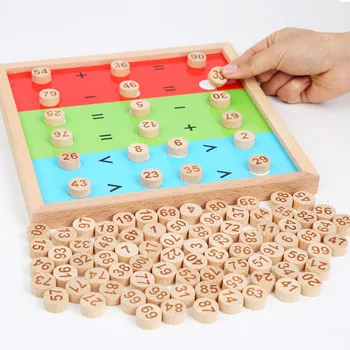 Naujausias Montessori Ugdymo Mediniai Žaislai Vaikams, Žaislai 1-100 MathBoard Matematikos Aritmetikos Mokymo priemones Vaikams