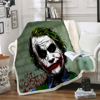 Naujo Stiliaus Mados 3D Skaitmeninis Atspausdintas Joker linksmu Charakteriu, Antklodė, Sherpa Antklodę ant Lovos Namų Tekstilės Sapnų Stilius