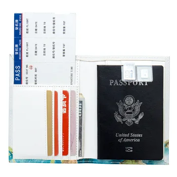 Naujojo Pasaulio žemėlapio Kelionės dekoracijos unisex paso viršelis su kelionės Pastatytas RDA Blokavimo Apsaugoti asmeninę informaciją, moterys, vyrai