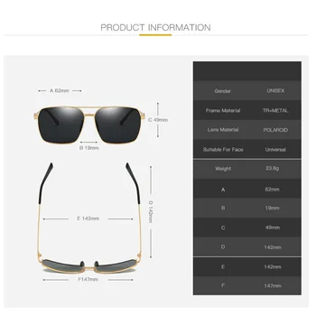 Naujos Prekės Dizaino Akiniai nuo saulės Vyrams Poliarizuota Vairavimo Akinius Klasikinių Senovinių Metalo Aikštėje Rėmo Sunglass Akiniai Oculos Gafas UV400
