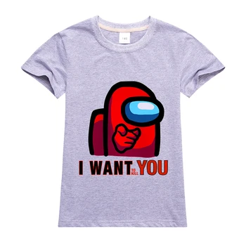 Naujos Tarp Mūsų Žaidimo Juokingi Vasarą Cartoon Vaikų Berniukų, Mergaičių Marškinėliai Vaikams Mielas Anime T-shirt Kawaii Atsitiktinis Marškinėlius Streetwear Viršūnės