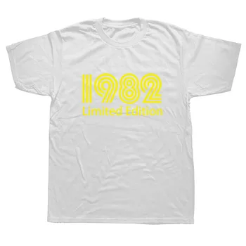 Naujovė 1982 Limited Edition T-Shirt Mens Trumpomis Rankovėmis, Negabaritinių Streetwear Hip-Hop Spausdinami T Marškinėliai Viršuje Tees