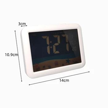 Naują Balso Valdymo LED Skaitmeninis Laikrodis-Žadintuvas USB Įkrovimo LCD Stalas Rodyti Termometras, Kalendorius Žadintuvas Naktį Šviesos Namų Dekoro