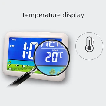Naują Balso Valdymo LED Skaitmeninis Laikrodis-Žadintuvas USB Įkrovimo LCD Stalas Rodyti Termometras, Kalendorius Žadintuvas Naktį Šviesos Namų Dekoro