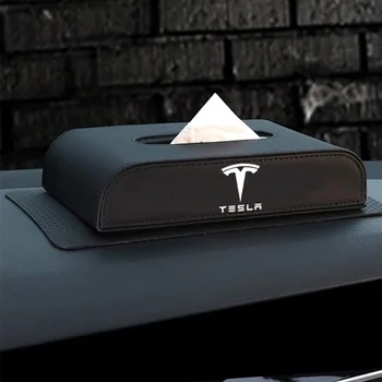 Naujų audinių popieriaus langelį Tesla Modelis 3 Modelis S modelis X raudonas juodas automobilis poilsio lauke, automobilių audinių langelį