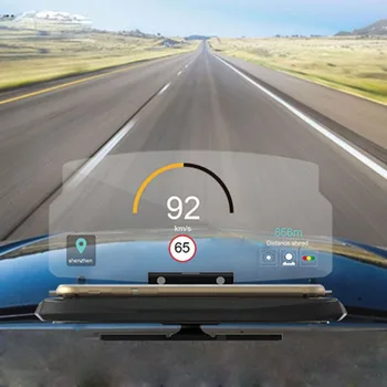 Naujų Automobilių 6.5 colių HUD Ekrano Head Up Display Automobilių Saugos Auto GPS Navigacijos, Mobiliojo Telefono Laikiklis Projektoriaus Aukštos raiškos Atspindi