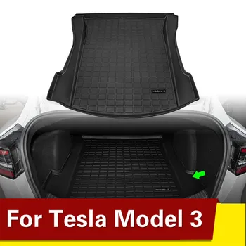 Naujų Automobilių Galinis bagažo skyriaus Kilimėlis Tesla Model 3 Automobilių Reikmenys TPE atsparumas Vandeniui Apsauginės Pagalvėlės Linijinių Krovinių Auto Kamieno Dėklas Grindų Kilimėlis