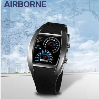 Naujų Elektroninių Aviacijos Žiūrėti Vyrams, LED Skaitmeniniai Laikrodžiai Moterims Elektroninių Žiūrėti Vyrų Sporto Silikono Aikštėje Riešo Žiūrėti Karšto Laikrodis