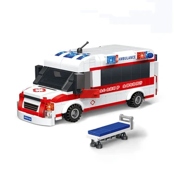 Naujų Medicinos Greitosios Pagalbos Plytos Miesto Priešgaisrinės Saugos Serijos Šiukšliavežis Blokai Modelis Suderinamas Švietimo Žaislai, Vaikų