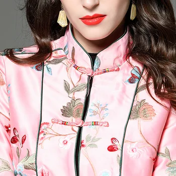 Naujųjų metų Luna Kinijos tradicinių drabužių rožinė striukės moterims